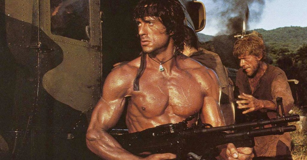 Color Sylvester Stallone Rambo Iii Barechested In Jungle Entertainment Memorabilia